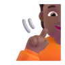 Deaf Person: Medium-Dark Skin Tone Emoji 🧏🏾 image - Microsoft 3D Fluent style