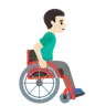 Man In Manual Wheelchair Facing Right: Light Skin Tone Emoji 👨🏻‍🦽‍➡️ image - Google Noto Color style