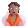Person In Steamy Room: Medium Skin Tone Emoji 🧖🏽 image - Microsoft 3D Fluent style