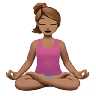 Woman In Lotus Position: Medium Skin Tone Emoji 🧘🏽‍♀️ image - Apple style