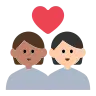 Couple With Heart: Person, Person, Medium Skin Tone, Light Skin Tone Emoji 🧑🏽‍❤️‍🧑🏻 image - Tossface style