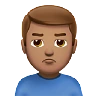 Man Pouting: Medium Skin Tone Emoji 🙎🏽‍♂️ image - Apple style