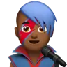 Man Singer: Medium-Dark Skin Tone Emoji 👨🏾‍🎤 image - Apple style