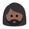 Woman: Medium-Dark Skin Tone, Beard Emoji 🧔🏾‍♀️ image - Tossface style