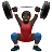 Man Lifting Weights: Dark Skin Tone