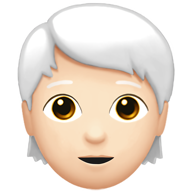 Person: Light Skin Tone, White Hair