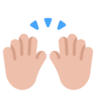 Raising Hands: Medium-Light Skin Tone Emoji 🙌🏼 image - Microsoft Classic 2D style