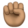 Raised Fist: Medium Skin Tone Emoji ✊🏽 image - Huawei Harmony OS style