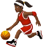 Woman Bouncing Ball: Medium-Dark Skin Tone Emoji ⛹🏾‍♀️ image - Apple style