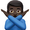 Man Gesturing No: Dark Skin Tone Emoji 🙅🏿‍♂️ image - Apple style
