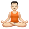 Man In Lotus Position: Light Skin Tone Emoji 🧘🏻‍♂️ image - Apple style