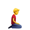 Man Kneeling Facing Right Emoji 🧎‍♂️‍➡️ image - Apple style