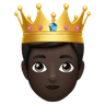 Prince: Dark Skin Tone Emoji 🤴🏿 image - Huawei Harmony OS style