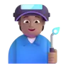 Factory Worker: Medium Skin Tone Emoji 🧑🏽‍🏭 image - Microsoft 3D Fluent style