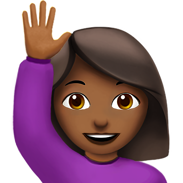 Woman Raising Hand: Medium-Dark Skin Tone