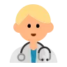 Man Health Worker: Medium-Light Skin Tone Emoji 👨🏼‍⚕️ image - Tossface style