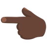 Backhand Index Pointing Left: Dark Skin Tone Emoji 👈🏿 image - Facebook Messenger (2016) style