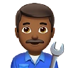Man Mechanic: Medium-Dark Skin Tone Emoji 👨🏾‍🔧 image - Apple style