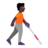 Person With White Cane Facing Right: Dark Skin Tone