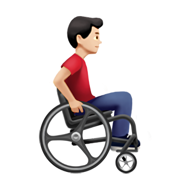 Man In Manual Wheelchair Facing Right: Light Skin Tone
