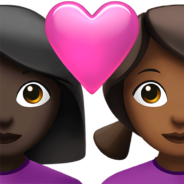 Couple With Heart: Woman, Woman, Dark Skin Tone, Medium-Dark Skin Tone