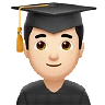 Man Student: Light Skin Tone Emoji 👨🏻‍🎓 image - Apple style