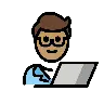 Man Technologist: Medium Skin Tone Emoji 👨🏽‍💻 image - OpenMoji style