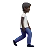 Person Walking Facing Right: Dark Skin Tone
