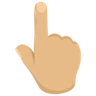 Backhand Index Pointing Up: Medium-Light Skin Tone Emoji 👆🏼 image - Facebook Messenger (2016) style
