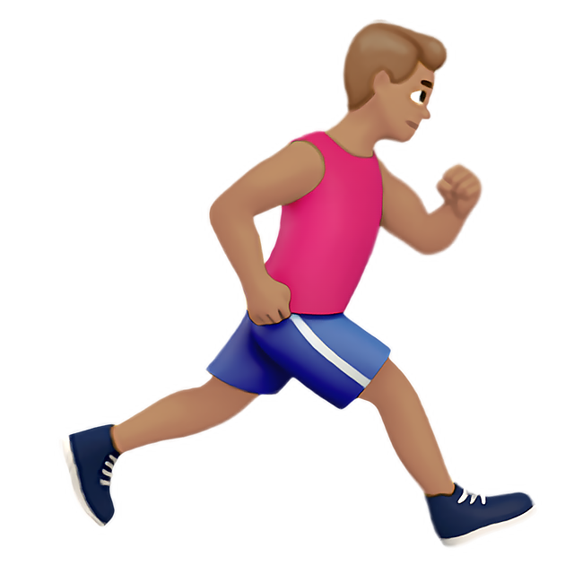 Man Running Facing Right: Medium Skin Tone