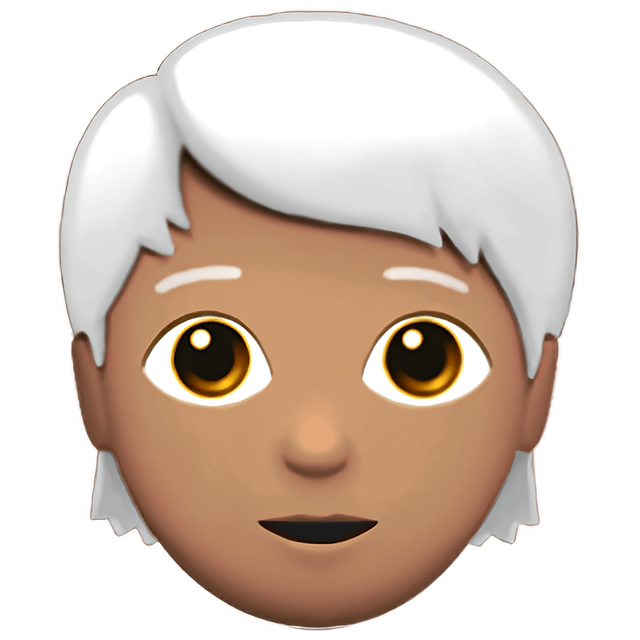Person: Medium Skin Tone, White Hair