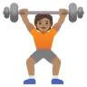 Person Lifting Weights: Medium Skin Tone Emoji 🏋🏽 image - Google Noto Color style
