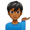 Man Tipping Hand: Medium-Dark Skin Tone Emoji 💁🏾‍♂️ image - Emojidex style