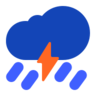 Nuage orageux et pluie Emoji ⛈ image - Microsoft Classic 2D style
