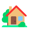 Emoji Casa con giardino 🏡 image - Microsoft Classic 2D style