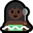 Person In Steamy Room: Dark Skin Tone