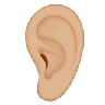 Ear: Medium-Light Skin Tone Emoji 👂🏼 image - Apple style