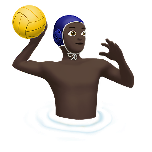 Man Playing Water Polo: Dark Skin Tone