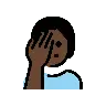 Person Facepalming: Dark Skin Tone Emoji 🤦🏿 image - OpenMoji style