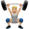 Person Lifting Weights: Medium-Light Skin Tone Emoji 🏋🏼 image - Apple style