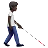 Person With White Cane Facing Right: Dark Skin Tone
