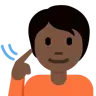 Deaf Person: Dark Skin Tone Emoji 🧏🏿 image - Twitter / X (Twemoji) style