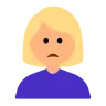 Woman Frowning: Medium-Light Skin Tone Emoji 🙍🏼‍♀️ image - Tossface style