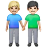 Men Holding Hands: Medium-Light Skin Tone, Light Skin Tone Emoji 👨🏼‍🤝‍👨🏻 image - Samsung style