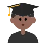 Man Student: Medium-Dark Skin Tone Emoji 👨🏾‍🎓 image - Tossface style