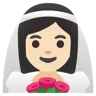 Woman With Veil: Light Skin Tone Emoji 👰🏻‍♀️ image - Google Noto Color style