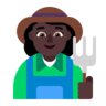 Woman Farmer: Dark Skin Tone Emoji 👩🏿‍🌾 image - Microsoft Classic 2D style
