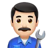 Man Mechanic: Light Skin Tone Emoji 👨🏻‍🔧 image - Apple style