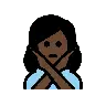 Woman Gesturing No: Dark Skin Tone Emoji 🙅🏿‍♀️ image - OpenMoji style