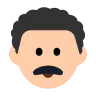 Man: Light Skin Tone, Curly Hair Emoji 👨🏻‍🦱 image - Tossface style
